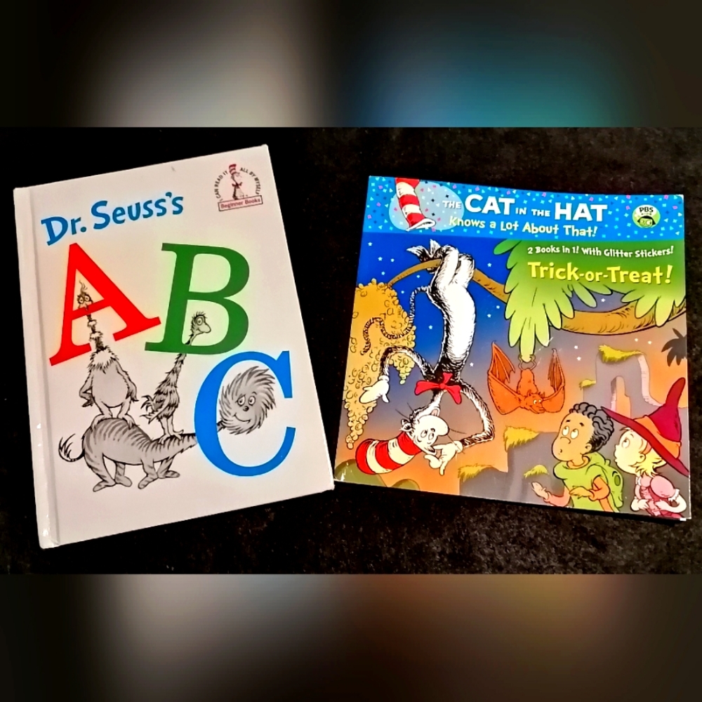 Dr.Suess ABC & The Cat In The Hat 2 Books in 1! with Glitter Stickers Books